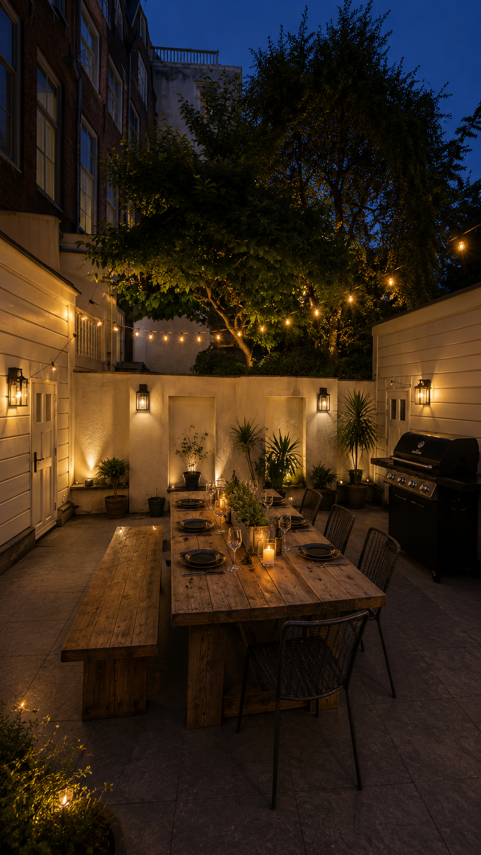 10 stoelen aan tafel plus extra statafels met krukken beschikbaar